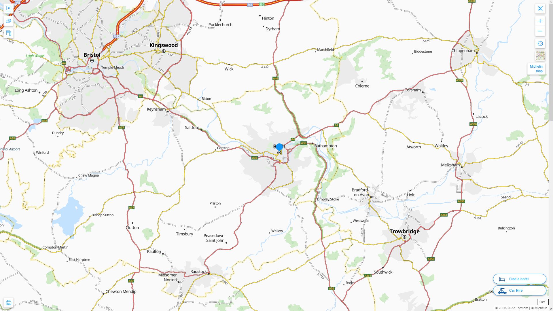 Bath Highway and Road Map